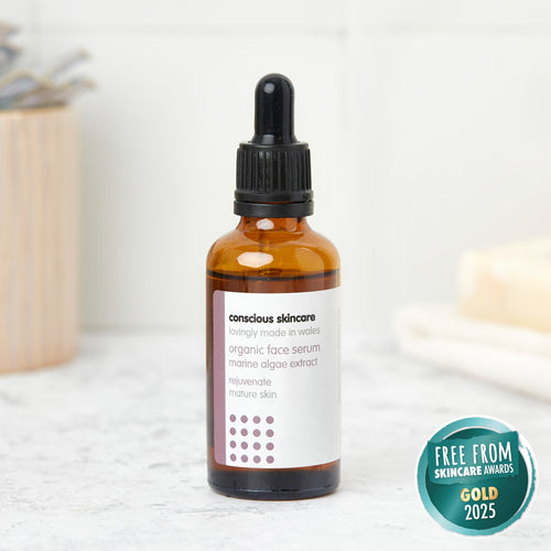 Rejuvenate Anti Ageing Serum — organic face serum in amber glass bottle for mature skin