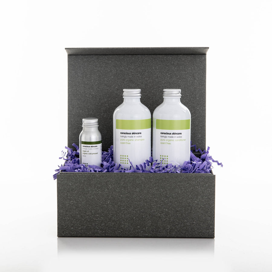 Hair Treatment Gift Set - Fragrance Free - Natural Hair Care - Vegan