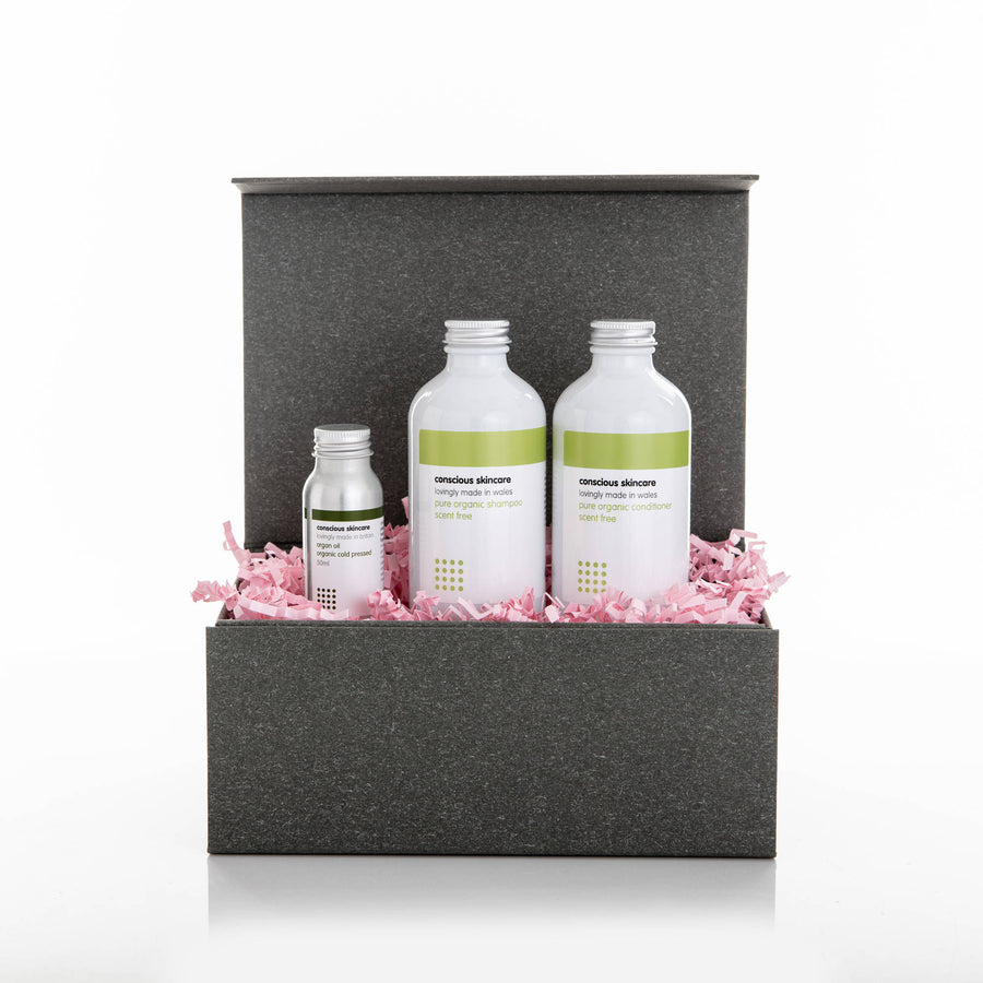 Hair Treatment Gift Set - Fragrance Free - Natural Hair Care - Vegan