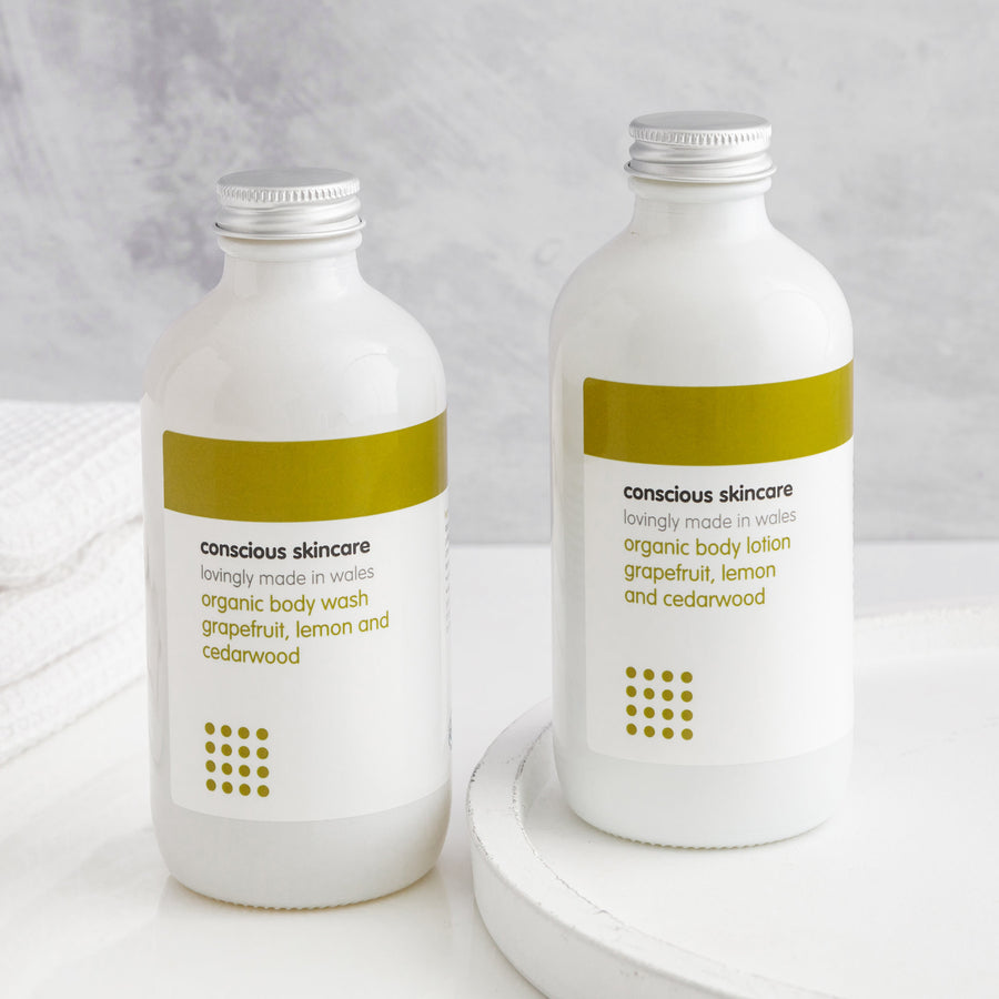 Grapefruit Lemon and Cedarwood Vegan Body Lotion - Plastic Free