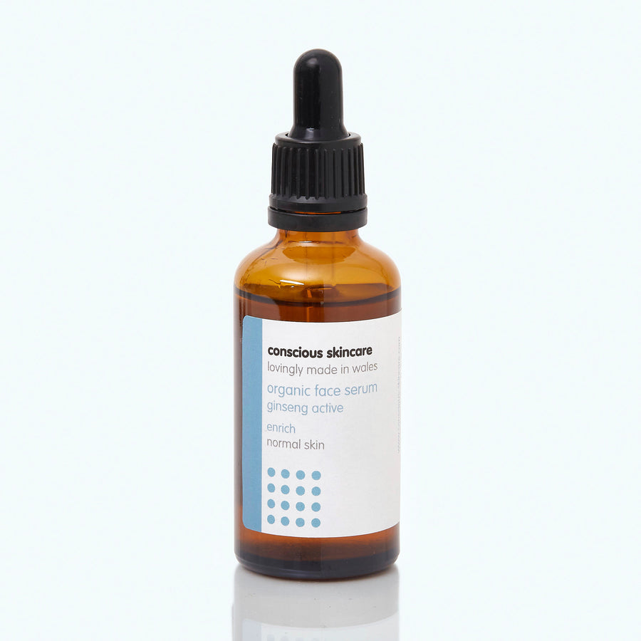 natural face serum for normal & combination skin in amber glass bottle 50ml