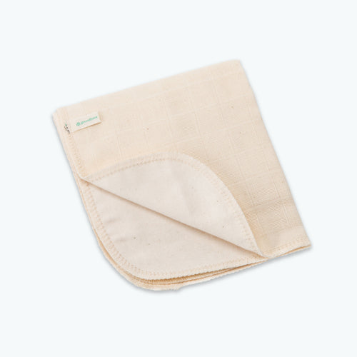 Exfoliating face cloth with dual sides - muslin for exfoliating and soft for cleansing