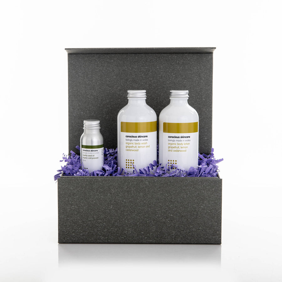 Luxurious Organic Body Set - Grapefruit - Pamper Gift Set - Vegan
