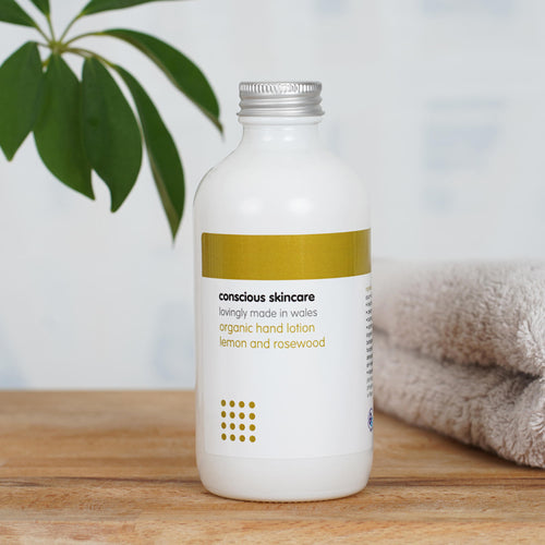 Lemon and Rosewood Organic Hand Lotion - Plastic Free -Vegan