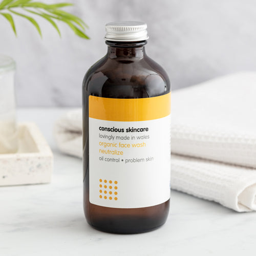 Neutralize Organic, Natural Face Wash for Oily Skin - Amber Glass Bottle