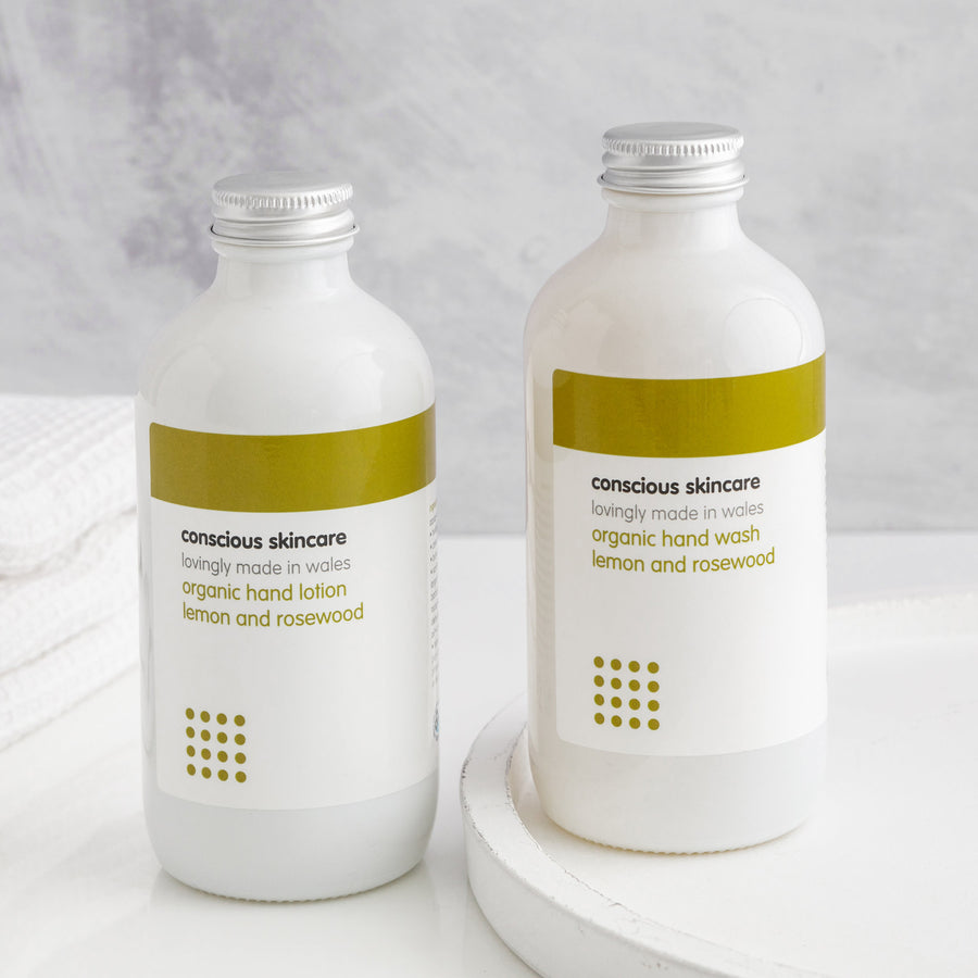 Lemon and Rosewood Organic Hand Lotion - Plastic Free -Vegan