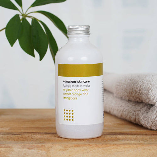 Sweet Orange and Frangipani Natural Shower Gel - Plastic Free - Vegan