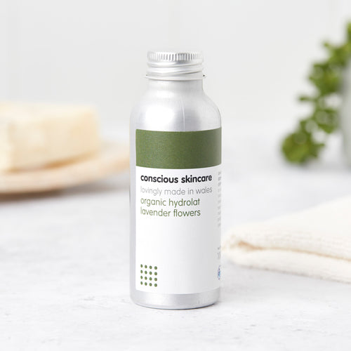 Organic lavender flower natural toner in 100ml aluminium bottle with screw cap