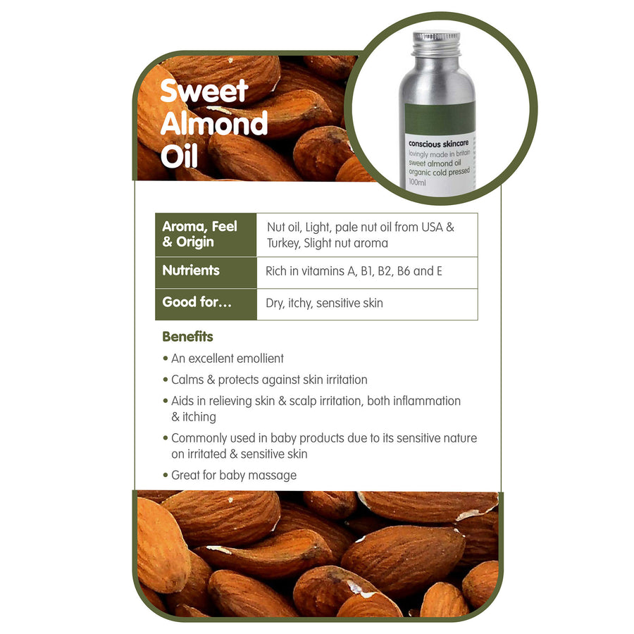 Sweet Almond Oil — Organic, Cold-Pressed for Skin & Face
