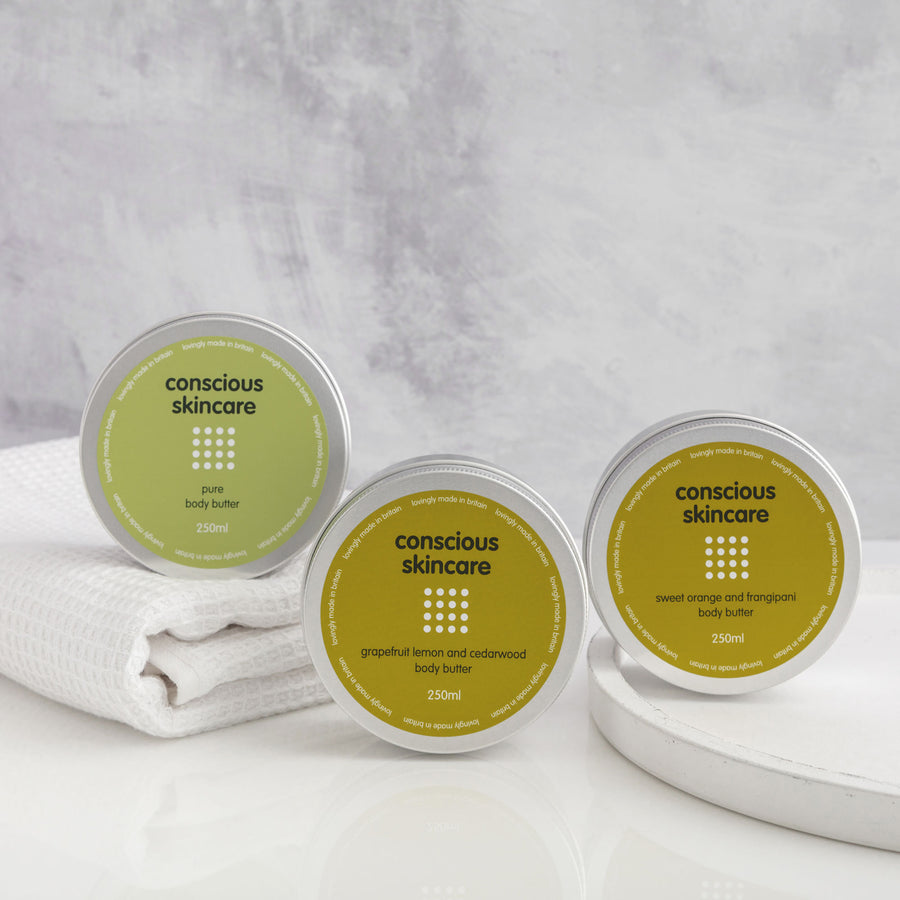 Organic Body Butter Range by Conscious Skincare - Plastic Free - Vegan